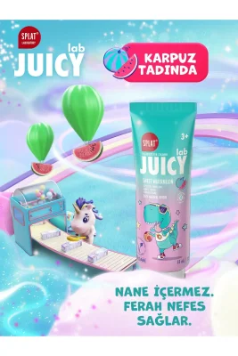 Splat Juicy Lab +3 Yaş Karpuzlu Çocuk Diş Macunu 55ml Renkli Simli Çürük Önleyici Doğal Macun - 3