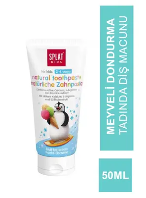 OUTLET - Splat Kids Natural Toothpaste Meyveli Dondurma Tadında 2-6 Yaş Diş Macunu 50ml - Splat