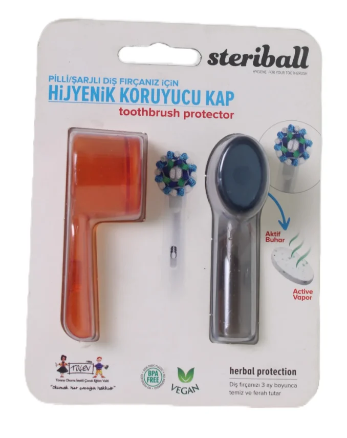 Steriball Elektrikli & Pilli Diş Fırçaları İçin Koruma Kabı 2'li - Kırmızı Siyah - 1