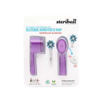 Steriball Elektrikli & Pilli Diş Fırçaları İçin Koruma Kabı 2'li - Mor - Steriball