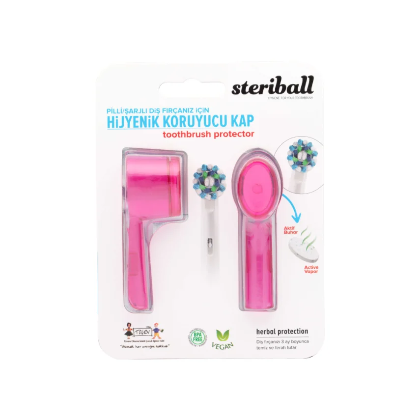 Steriball Elektrikli & Pilli Diş Fırçaları İçin Koruma Kabı 2'li - Pembe - 1