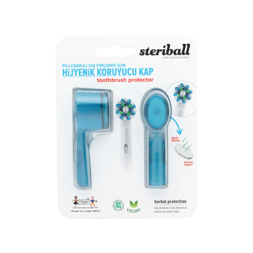 Steriball Elektrikli & Pilli Diş Fırçaları İçin Koruma Kabı 2'li - Mavi - 1