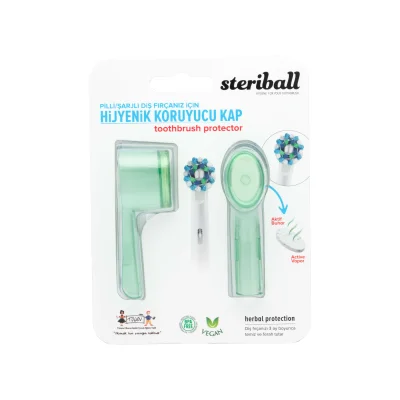 Steriball Elektrikli & Pilli Diş Fırçaları İçin Koruma Kabı 2'li - Yeşil - Steriball