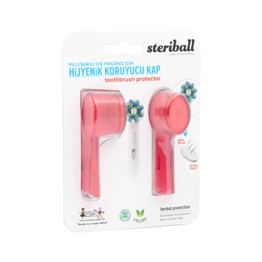 Steriball Elektrikli & Pilli Diş Fırçaları İçin Koruma Kabı 2'li - Kırmızı - 1