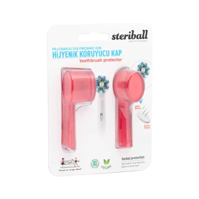 Steriball Elektrikli & Pilli Diş Fırçaları İçin Koruma Kabı 2'li - Kırmızı - Steriball