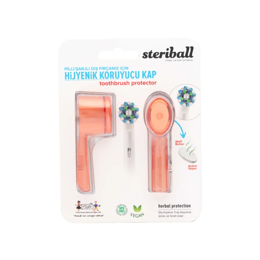 Steriball Elektrikli & Pilli Diş Fırçaları İçin Koruma Kabı 2'li - Turuncu - 1