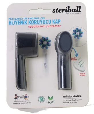 Steriball Elektrikli & Pilli Diş Fırçaları İçin Koruma Kabı 2'li - Siyah - Steriball