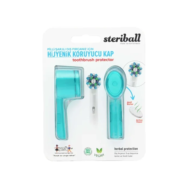 Steriball Elektrikli & Pilli Diş Fırçaları İçin Koruma Kabı 2'li - Turkuaz - 1
