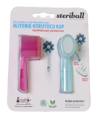 Steriball Elektrikli & Pilli Diş Fırçaları İçin Koruma Kabı 2'li - Pembe - Açık Mavi - Steriball