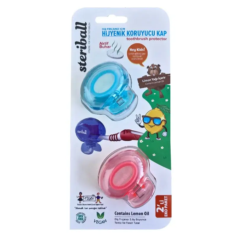 Steriball Çocuk Hijyenik Koruyucu Kap 2 'li Paket - Limon Kokulu - 1