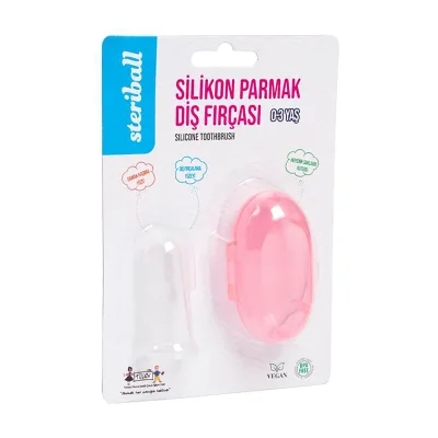 Steriball Silikon Parmak Diş Fırçası - Pembe Kap - Steriball