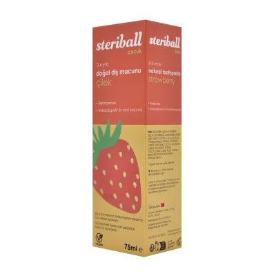Streiball Çocuk Doğal Diş Macunu Çilek Aromalı 75 ml - 1