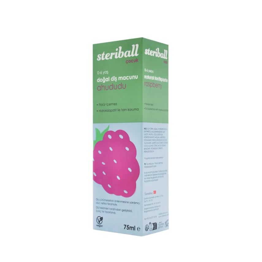 Streiball Çocuk Doğal Diş Macunu Ahududu Aromalı 75 ml - 2