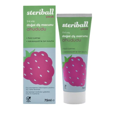 Steriball Çocuk Doğal Diş Macunu Ahududu Aromalı 75 ml - Steriball