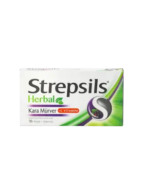 Strepsils Herbal Kara Mürver+C Vitamini 16 Pastil - Strepsils
