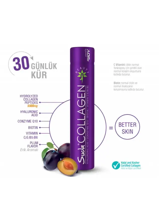 Suda Collagen Erik Aromalı Plum Flavor 40ml x30 Shot - 2