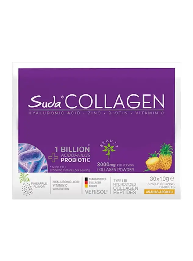Outlet - Suda Collagen + Probiotic Ananas Aromalı Pineapple Saşe 30x10 Gr - 1