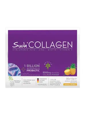 Suda Collagen + Probiotic Ananas Aromalı Pineapple Saşe 30x10 Gr - Suda Collagen