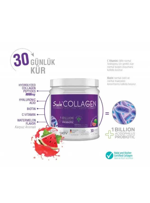 Suda Collagen + Probiyotik Karpuz Aromalı Toz Kutu 300gr - 3