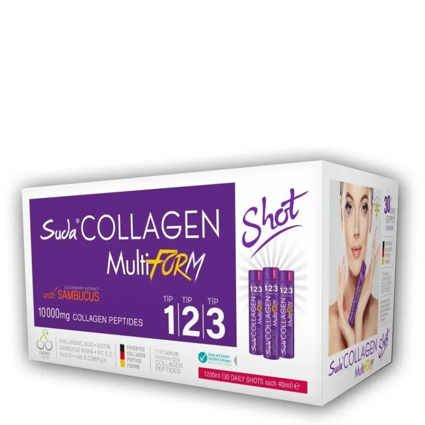 Suda Collagen Multiform Sambucus Vişne Flover 40ml x 30 Shot - 1