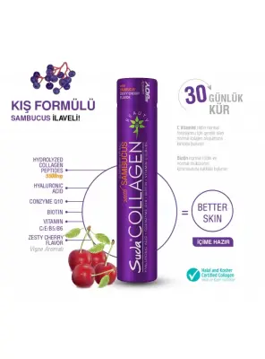 Suda Collagen Sambucus Vişne Flover 40ml x 30 Shot - 2