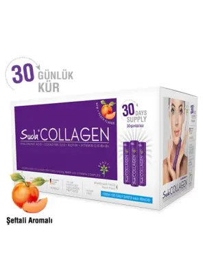 Suda Collagen Şeftali Aromalı Kollajen 30 x 40 ml - İçime Hazır Sıvı 30 Günlük Kür - Suda Collagen