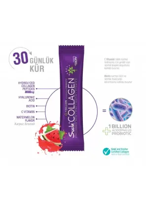 Suda Collagen+Probiotic Karpuz Aromalı Watermelon 10 gr x 30 Saşe - Suda Collagen