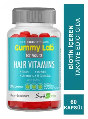 Suda Vitamin Gummy Lab Hair Vitamins for Adult 60 Yumuşak Kapsül - 2