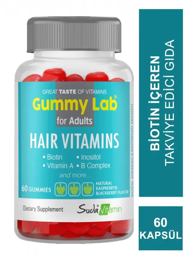 Suda Vitamin Gummy Lab Hair Vitamins for Adult 60 Yumuşak Kapsül - 2