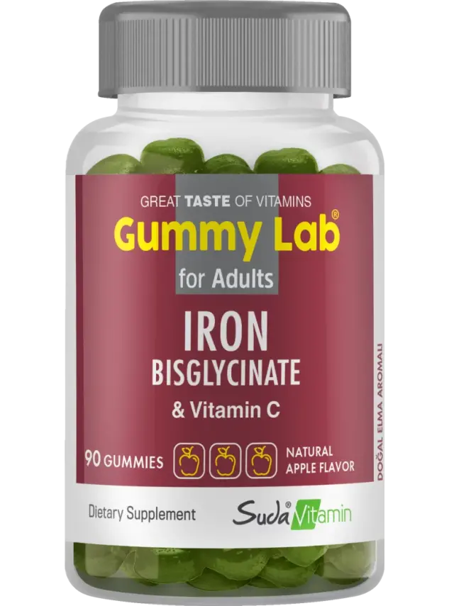 Suda Vitamin Gummy Lab İron Bisglycinate for Adult 90 Yumuşak Kapsül - 1