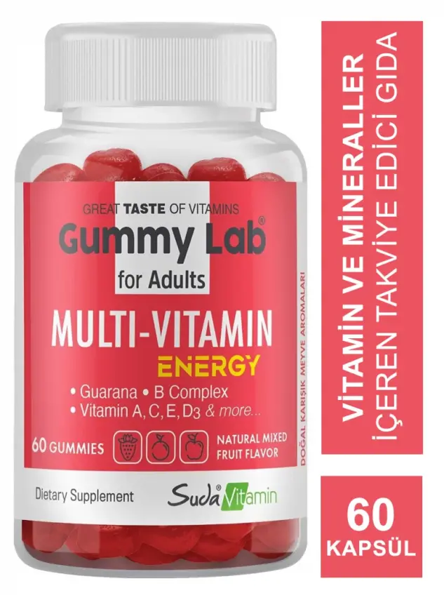 Suda Vitamin Gummy Lab Multi-Vitamin Energy for Adult 60 Yumuşak Kapsül - 1
