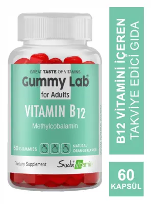 Suda Vitamin Gummy Lab Vitamin B12 for Adult 60 Yumuşak Kapsül - Suda Collagen