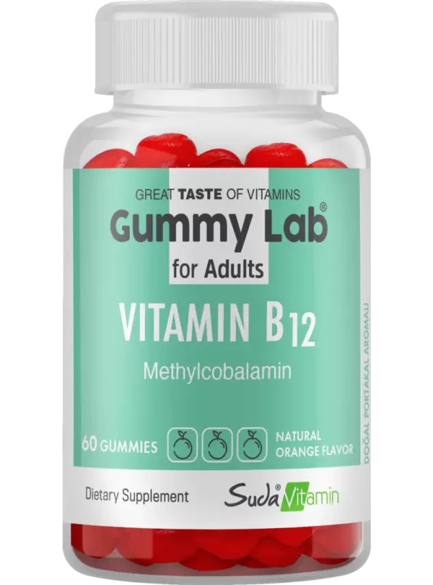 Suda Vitamin Gummy Lab Vitamin B12 for Adult 60 Yumuşak Kapsül - 2