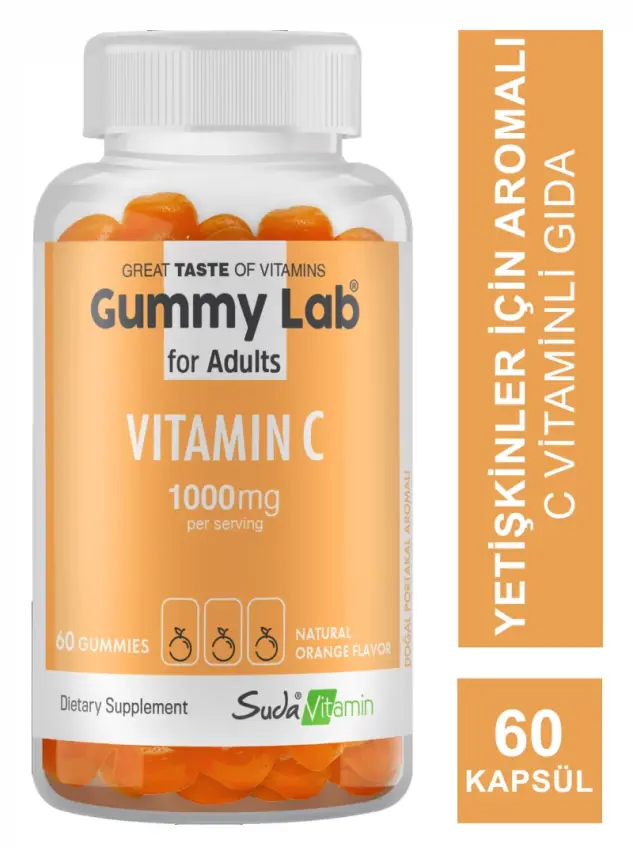 Suda Vitamin Gummy Lab Vitamin C for Adult 60 Yumuşak Kapsül - 1