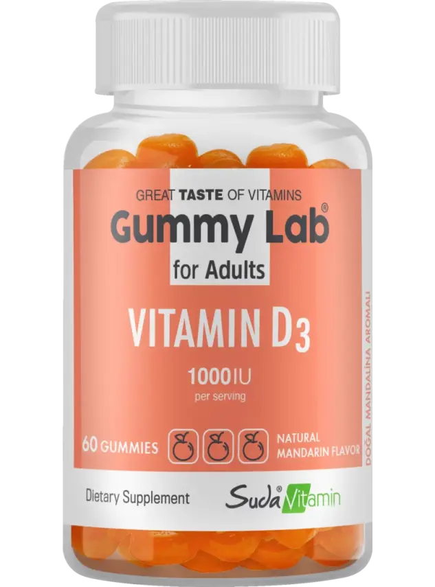 Suda Vitamin Gummy Lab Vitamin D3 for Adult 60 Yumuşak Kapsül - 1