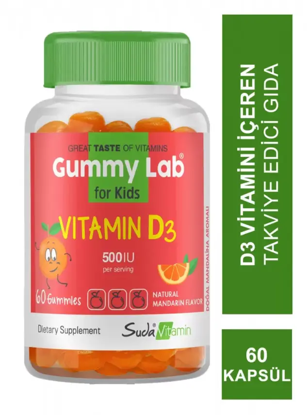 Suda Vitamin Gummy Lab Vitamin D3 for Kids 60 Yumuşak Kapsül - 2
