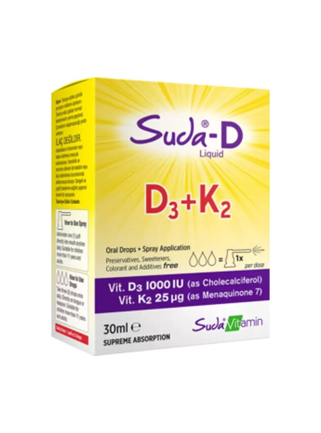 Suda Vitamin Suda-D D3+K2 Takviye Edici Gıda 30 ml - Suda Vitamin