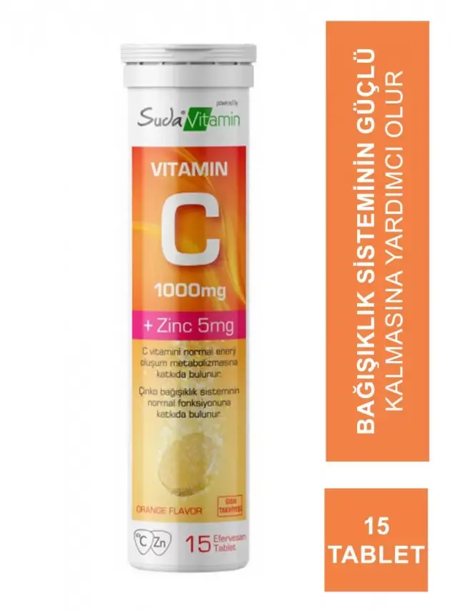 Suda Vitamin Vitamin C 1000mg + Zinc 5mg 15 Efervesan - 2