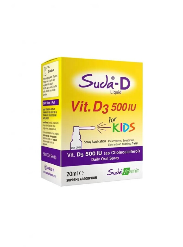 Suda Vitamin Vitamin D3 500IU For Kids 20 ml - Suda Vitamin