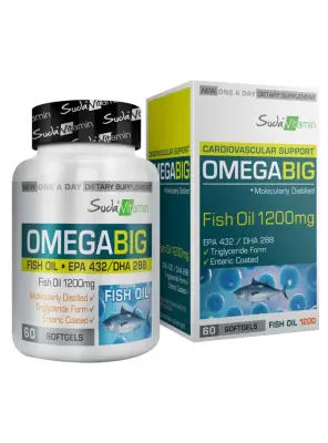 Suda Vitamin Vitamins Omegabig Balık Yağı 1200 mg 60 Kapsül - Suda Vitamin