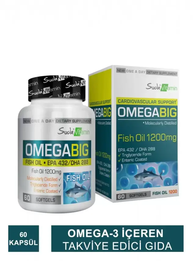 Suda Vitamin Vitamins Omegabig Balık Yağı 1200 mg 60 Kapsül - 2