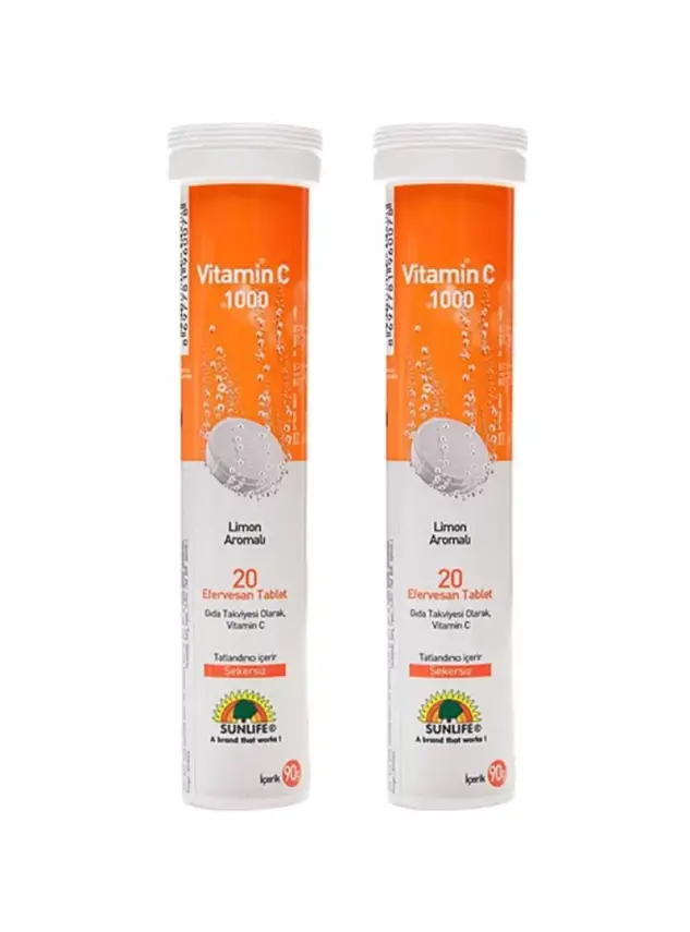 Sunlife Vitamin C 1000mg Efervesan 20 Tablet * 2 Adet - 1
