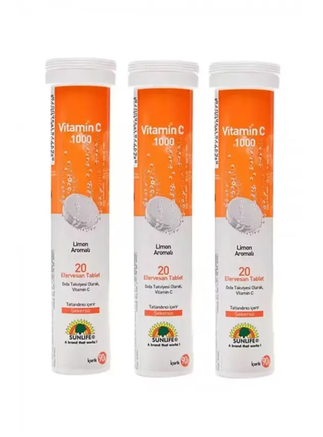 Sunlife Vitamin C 1000mg Efervesan 20 Tablet * 3 Adet - 1