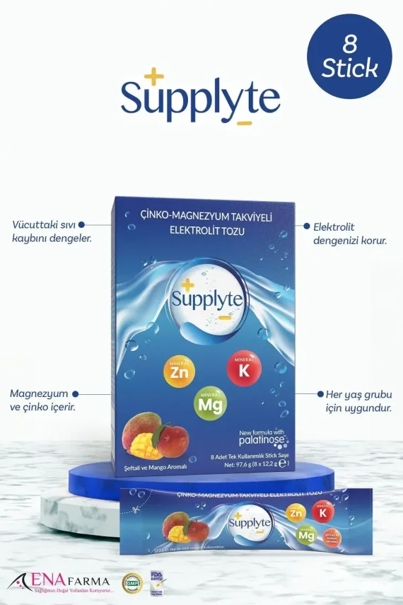 Supplyte Elektrolikit Toz Mango Şeftali 8 Saşe x 12,2gr - 1