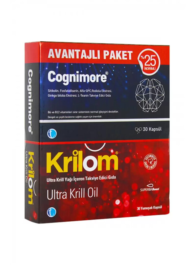 Tab İlaç Cognimore 30 Kapsül + Krilom Ultra Krill Oil 30 Kapsül | Avantajlı Paket - Tabilaç