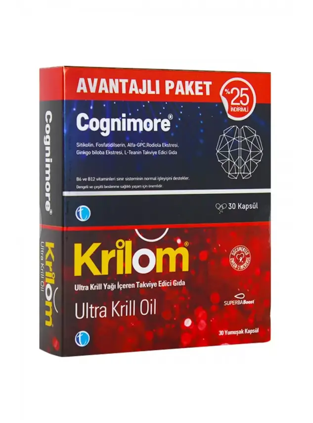 Tab İlaç Cognimore 30 Kapsül + Krilom Ultra Krill Oil 30 Kapsül | Avantajlı Paket - 1