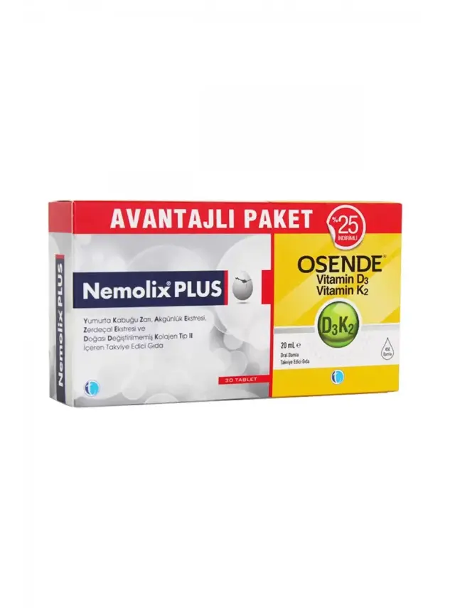 Tab İlaç Nemolix Plus 30 Tablet + Osende D3K2 20ml Damla | Avantajlı Paket - 1
