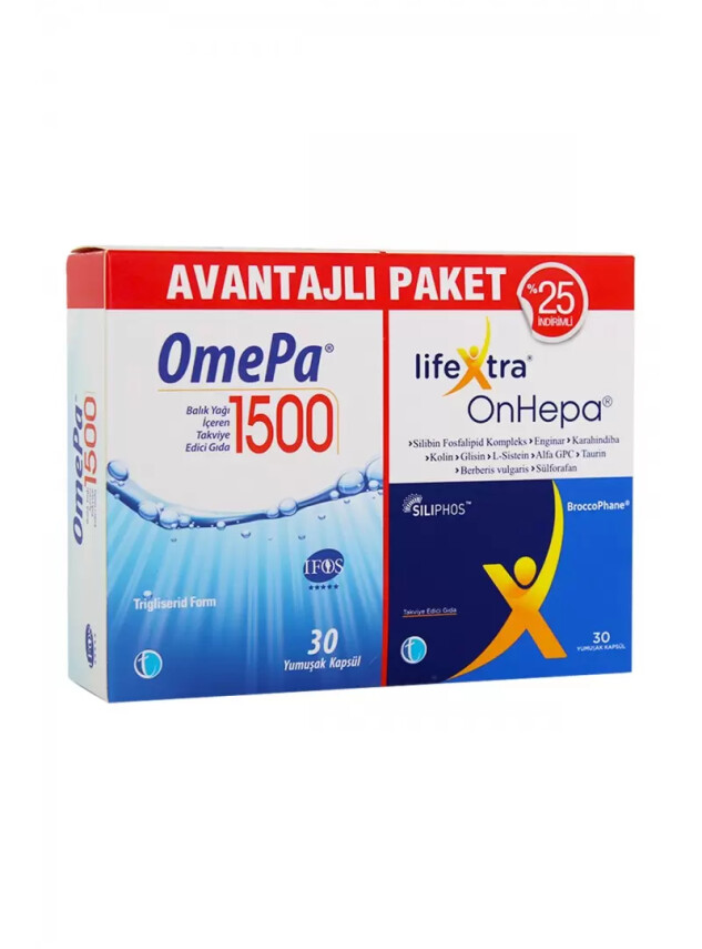Tab İlaç OmePa 1500 30 Kapsül + LifeXtra OnHepa 30 Kapsül | Avantajlı Paket - Tabilaç