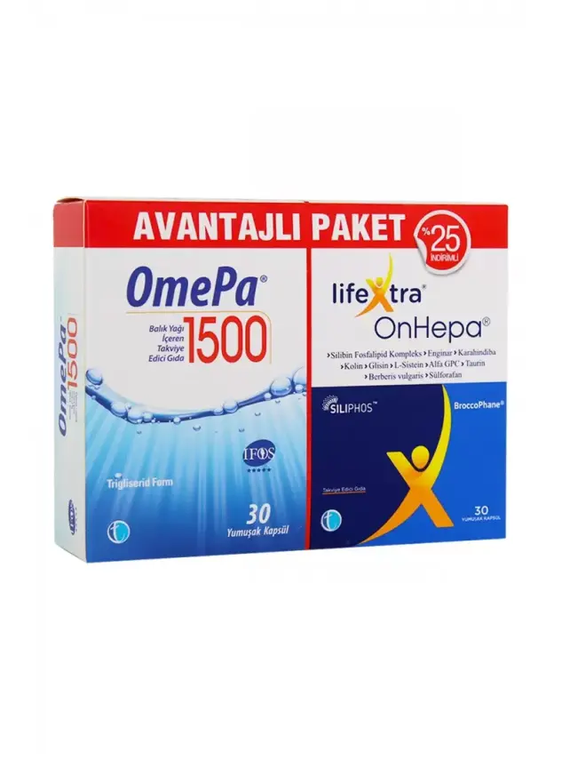 Tab İlaç OmePa 1500 30 Kapsül + LifeXtra OnHepa 30 Kapsül | Avantajlı Paket - 1