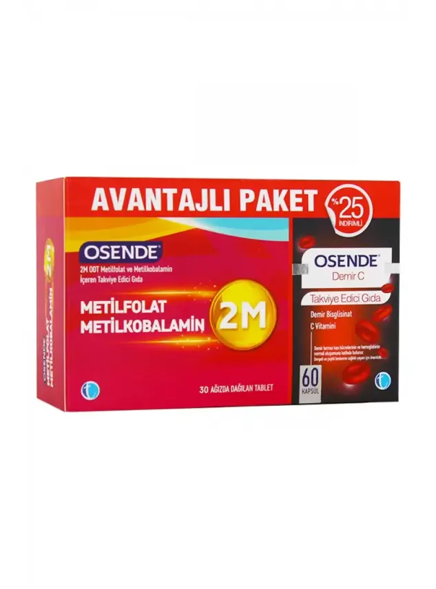 Tab İlaç Osende 2M 30 Tablet + Osende Demir C 60 Kapsül | Avantajlı Paket - 1